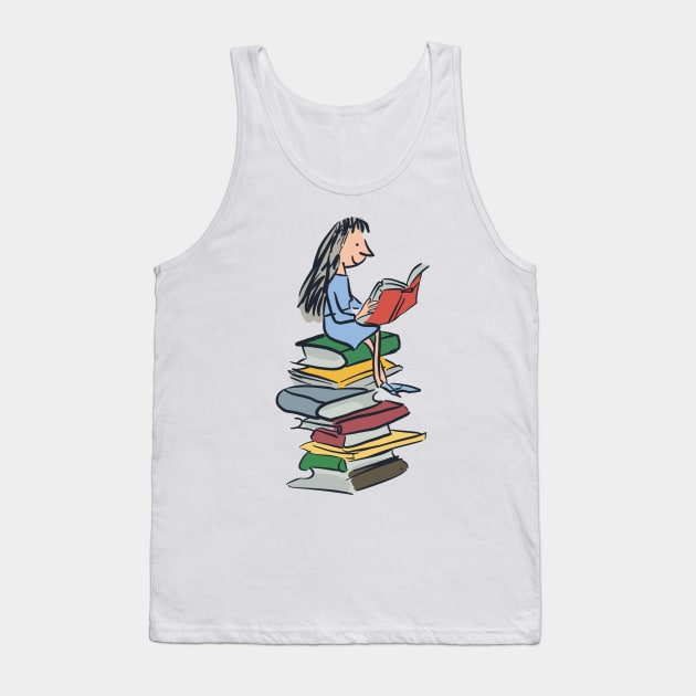Bookworm girl gift Matilda Roald Dahl Tank Top by Bookishandgeeky